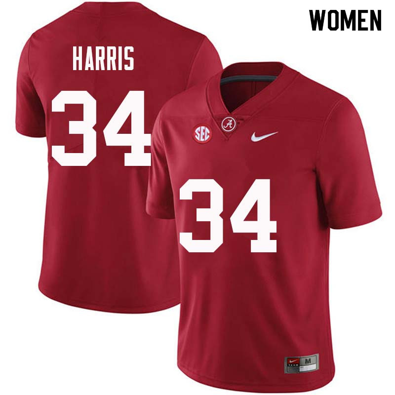 Women #34 Damien Harris Alabama Crimson Tide College Football Jerseys Sale-Crimson